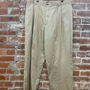 Men's Tan Pleated Pants